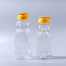 330g Pet Plastic Bear Shape Honey Bottles with Silicone Valve Caps (EF-H03330)